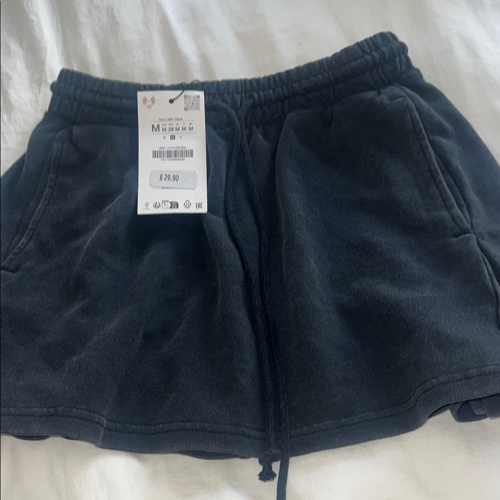 Zara Washed Cotton Mini Skirt NWT